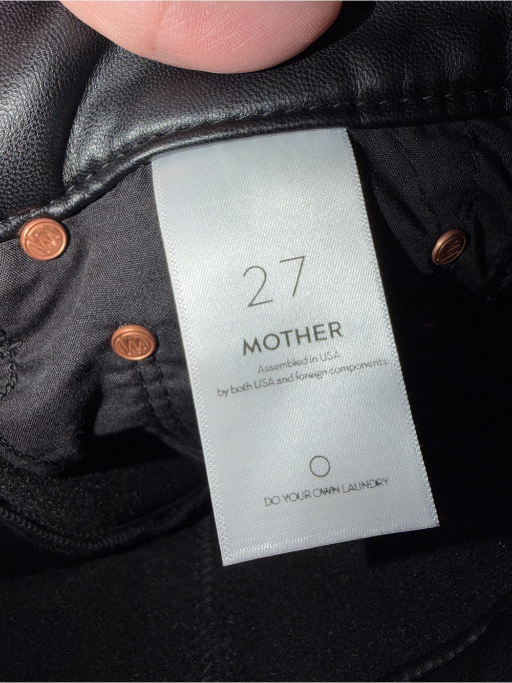 Mother The Insider Ankle Black Leather Pants Size 27 - Picture 8 of 9